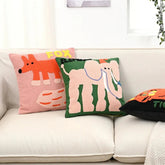 Decorative pillowcase with animal embroidery