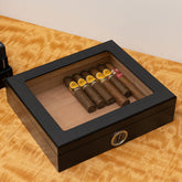 Cigar Humidor with Hygrometer and Glass Window