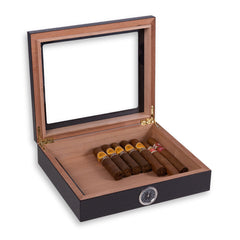Cigar Humidor with Hygrometer and Glass Window