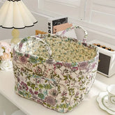 Storage basket with floral print
