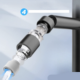Kitchen faucet with 360° swivel spray head and flexible water flow control