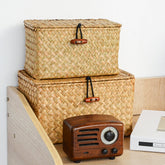 Compact Handwoven Seagrass Storage Basket