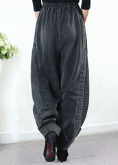 Women's Gray Pants Large Sizes Harem Style Pockets