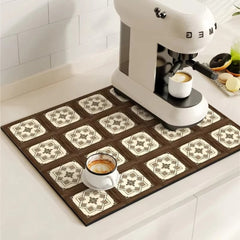 Decorative retro absorbent coffee mat