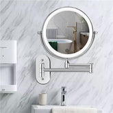 Cosmetic rechargeable LED mirror with 5x magnification and lighting