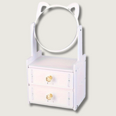 Functional makeup mirror with storage – Pointed cat ears
