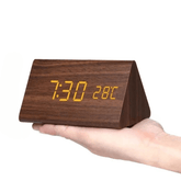 Clap-activated alarm clock with adjustable LED display
