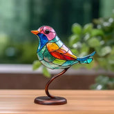 Decorative colorful glass bird sculptures for interiors