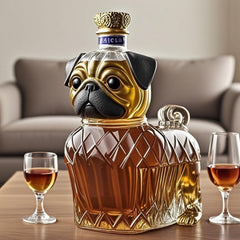 Decorative whiskey decanter with dog motif