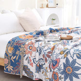 Boho throw with artistic floral pattern
