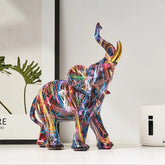Abstract colorful elephant figurine for interiors