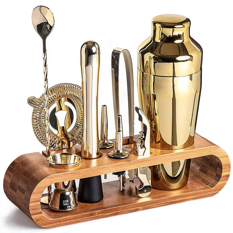 10-piece cocktail bartender set Complete drink mixing set